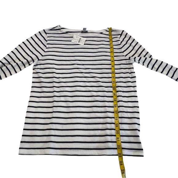 J Crew three-quarter sleeve striped cotton shirt size XS nautical beachy NWT - Picture 6 of 10
